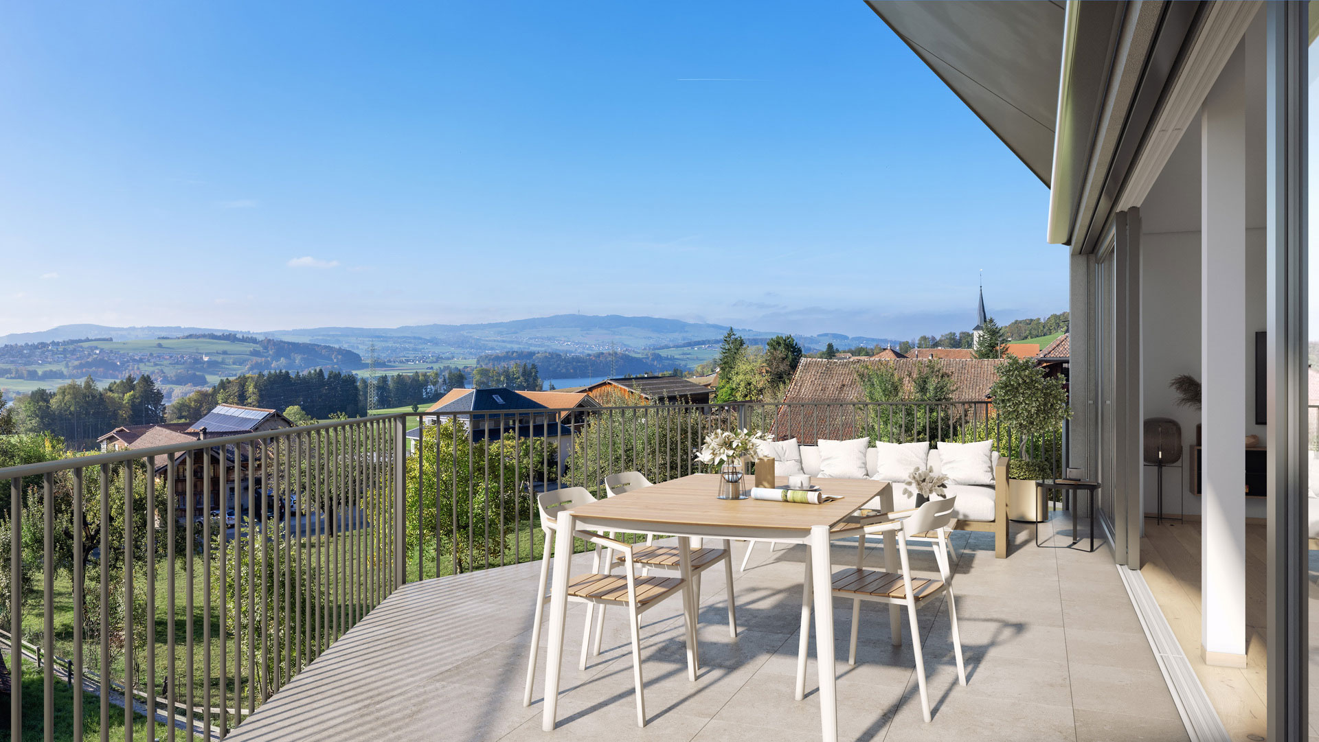 Terrasse, vue Gruyère